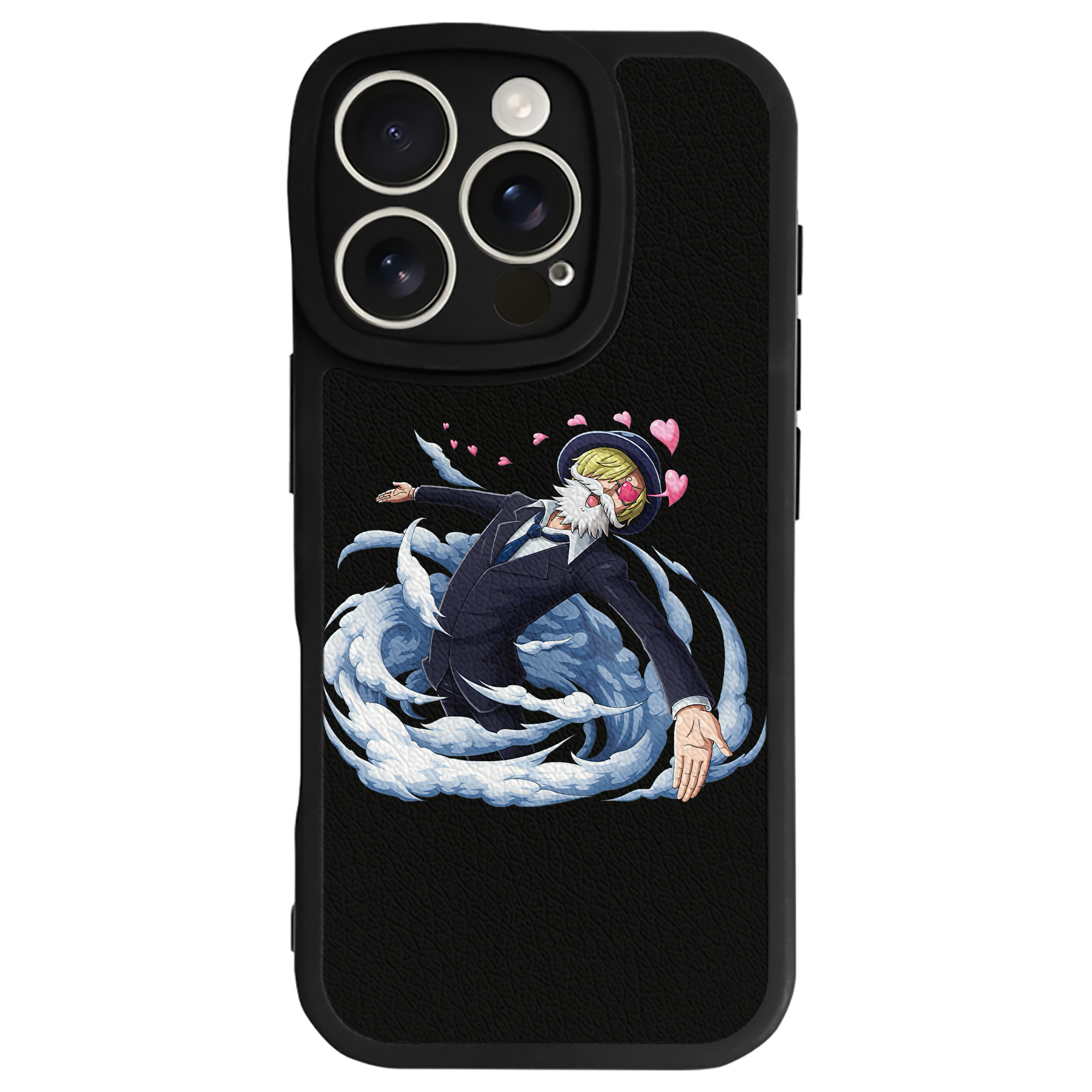 （画像用） ワンピース サンジ ONE PIECE Sanji 【iPhone 16シリーズ対応】シリコンスマホケース（レザー調） 材質：シリコン